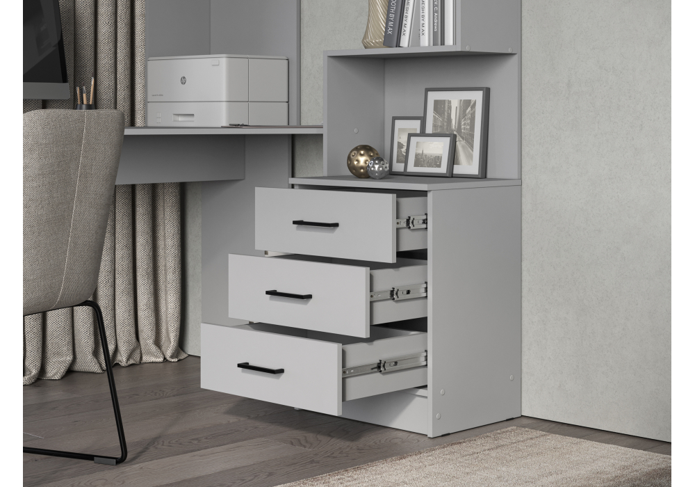 фото компьютерный стол левый woodville эльброни шиншилла серая 664908 | 220svet.ru