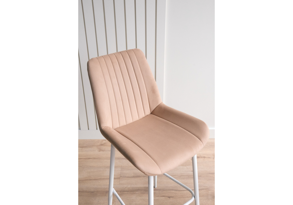 фото барный стул вращающийся woodville седа 360 бежевый (zd 210) / белый 632601 | 220svet.ru