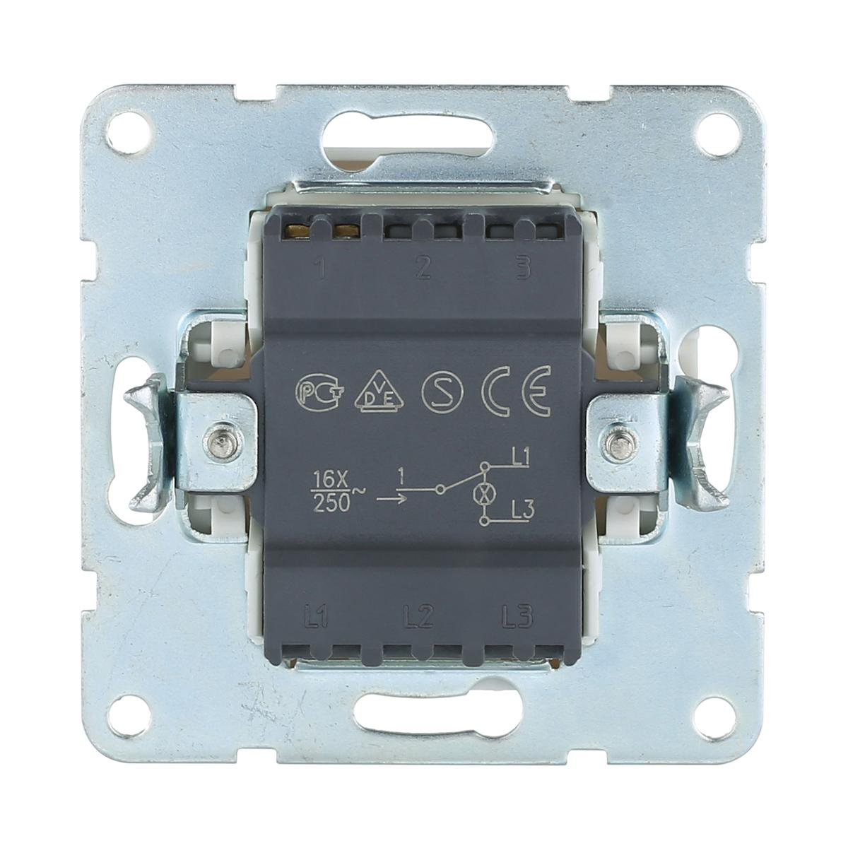 фото переключатель lk studio 1-кл., на 2 направления, c индикатором (схема 6l) 16 a, 250 b (черный бархат) lk60 860408-1 | 220svet.ru