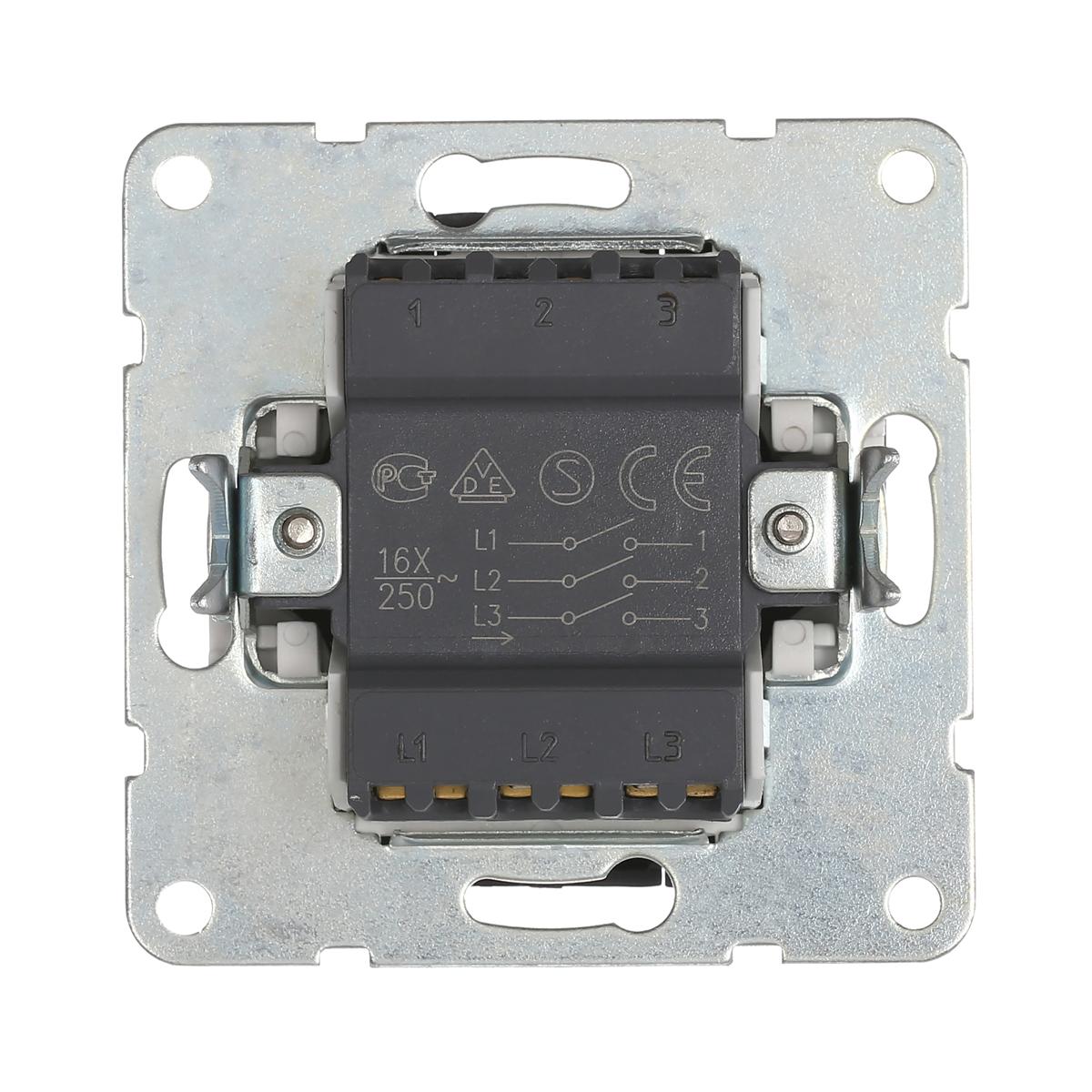 фото выключатель lk studio 3-кл.(схема 1+1+1) 16 a, 250 b (серебристый металлик) 862103-1 | 220svet.ru