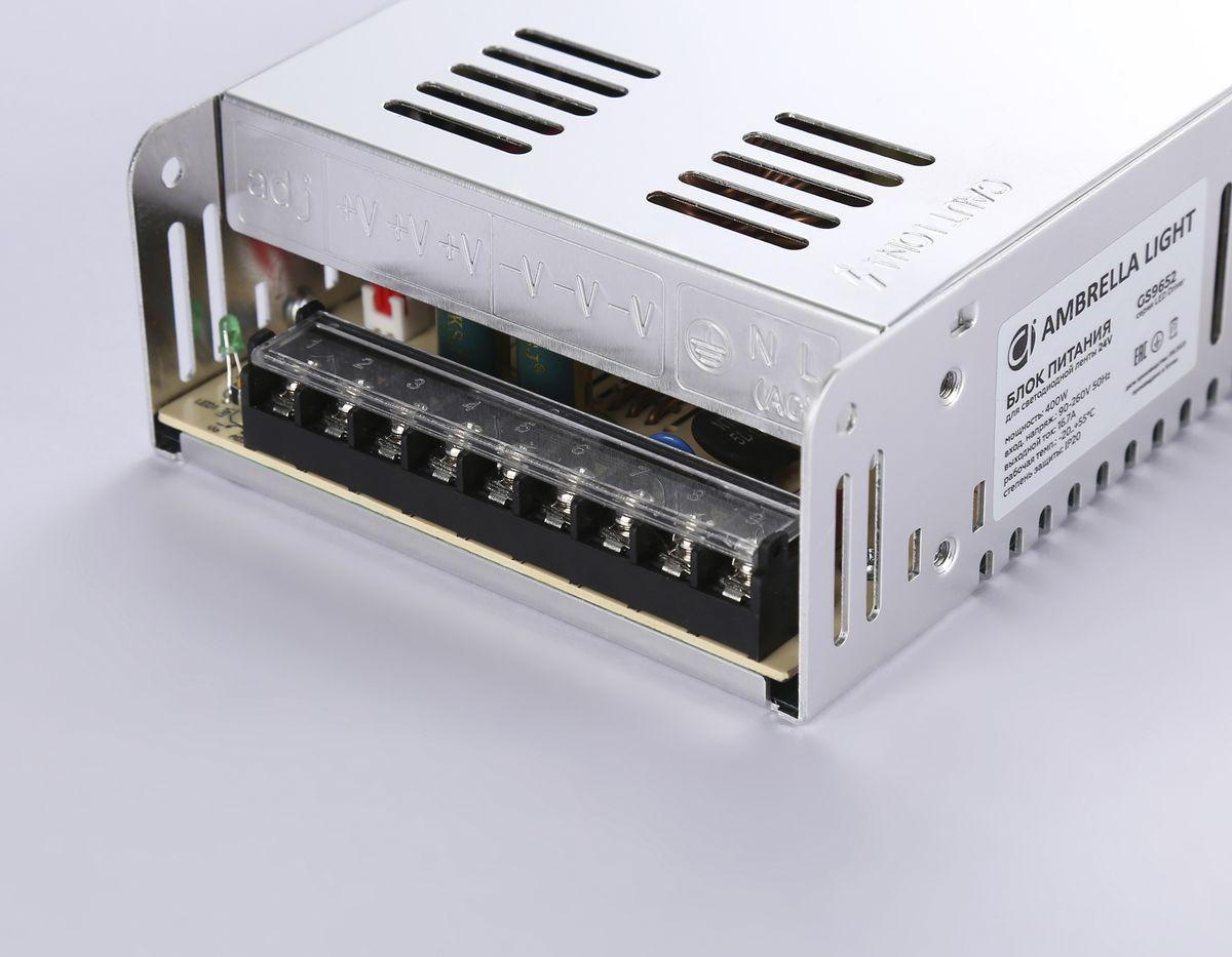 фото блок питания для светодиодной ленты ambrella light illumination led driver 24v 400w ip20 16,7a gs9652 | 220svet.ru
