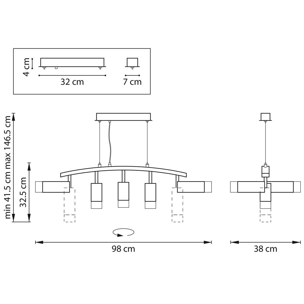 фото подвесная люстра lightstar rullo (571735+214437-3+214486-2+202431-5) lr7358623731 | 220svet.ru