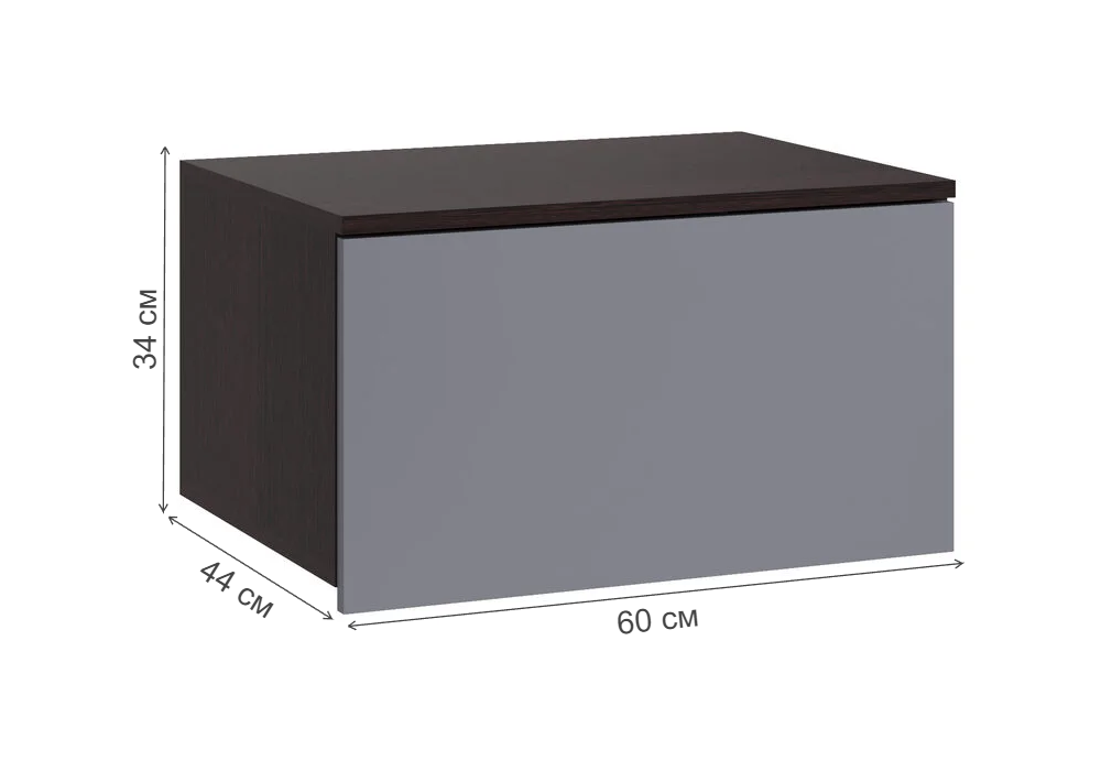 фото навесной шкаф woodville роут малый венге / графит софт 593734 | 220svet.ru