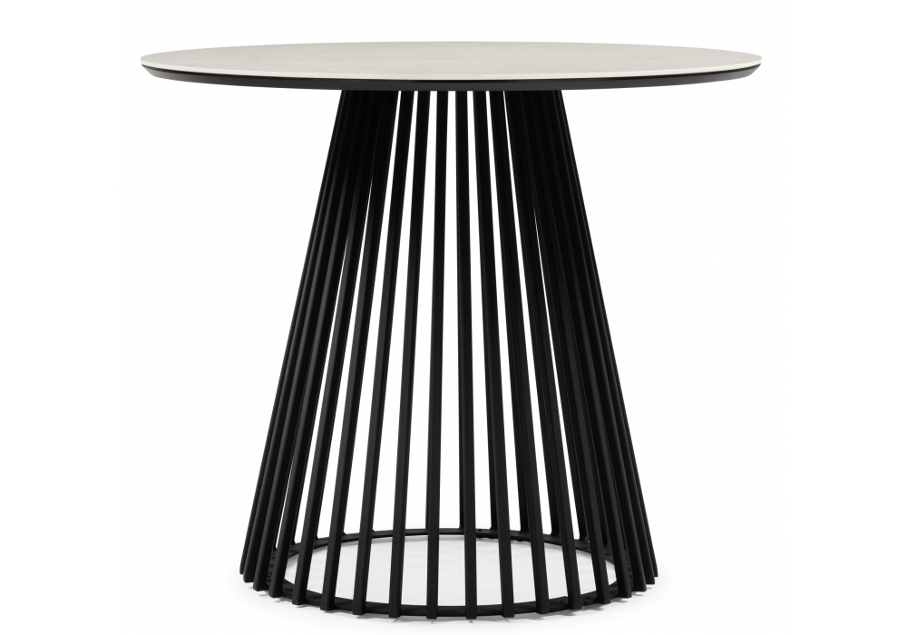 фото керамический стол woodville нэнси 90 carmen light grey / черный 625913 | 220svet.ru