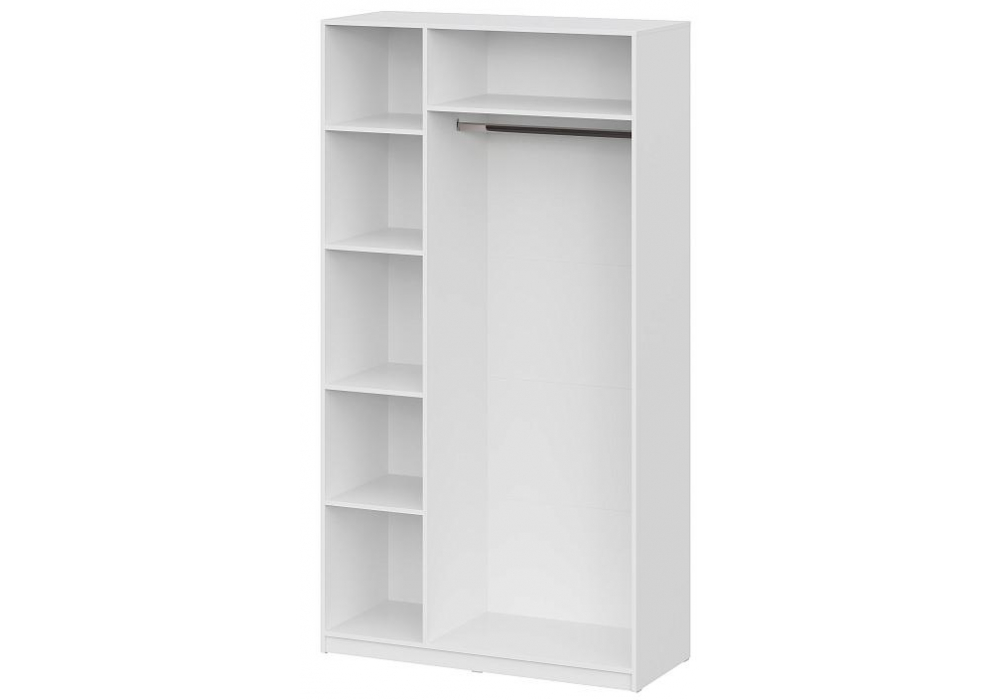 фото шкаф трехстворчатый woodville даиго белый текстурный 593699 | 220svet.ru