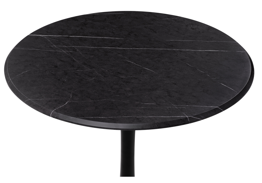фото стол деревянный woodville тулип 80х73 мрамор черный / черный 530833 | 220svet.ru