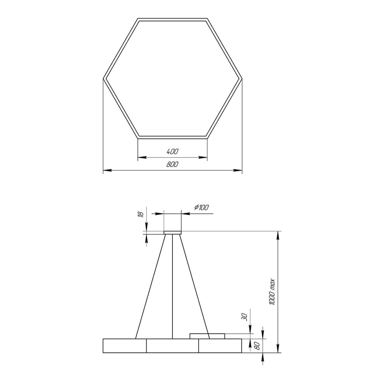 фото подвесной светодиодный cветильник эра hexagon spo-122-w-40k-066 66вт 4000к белый б0050552 | 220svet.ru