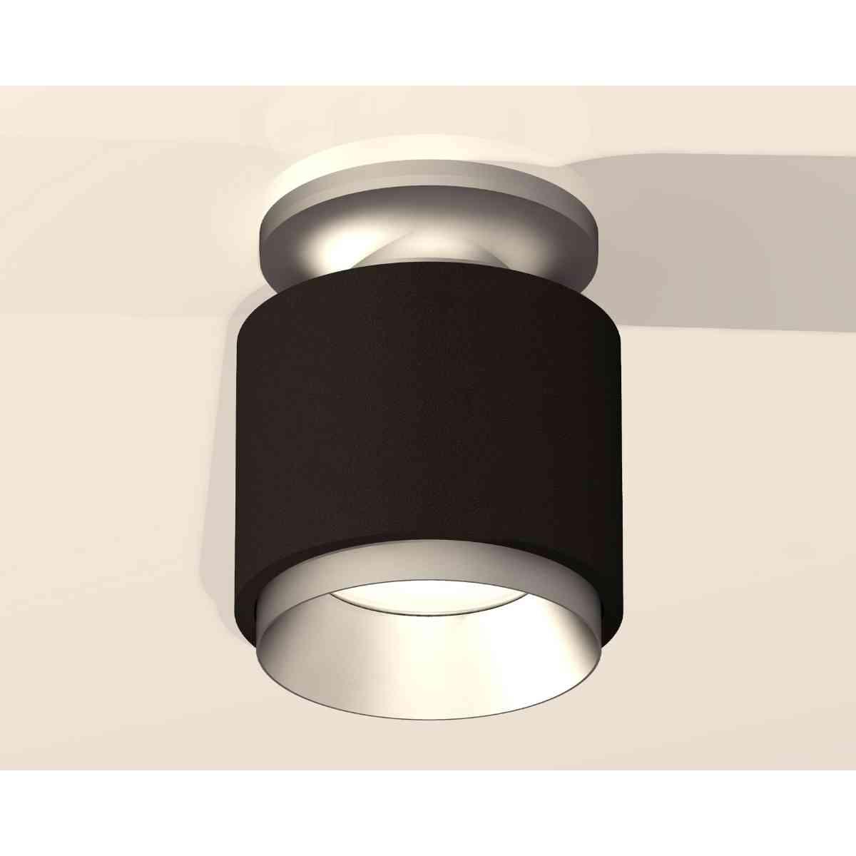 фото комплект накладного светильника ambrella light techno spot xs7511100 sbk/mch черный песок/хром матовый (n7928, c7511, n7033) | 220svet.ru
