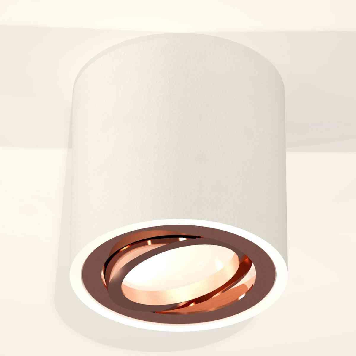 фото комплект накладного светильника ambrella light techno spot xs7531005 swh/ppg белый песок/золото розовое полированное (c7531, n7005) | 220svet.ru