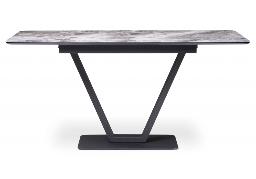 фото стол стеклянный woodville бугун мрамор серый / черный 500005 | 220svet.ru