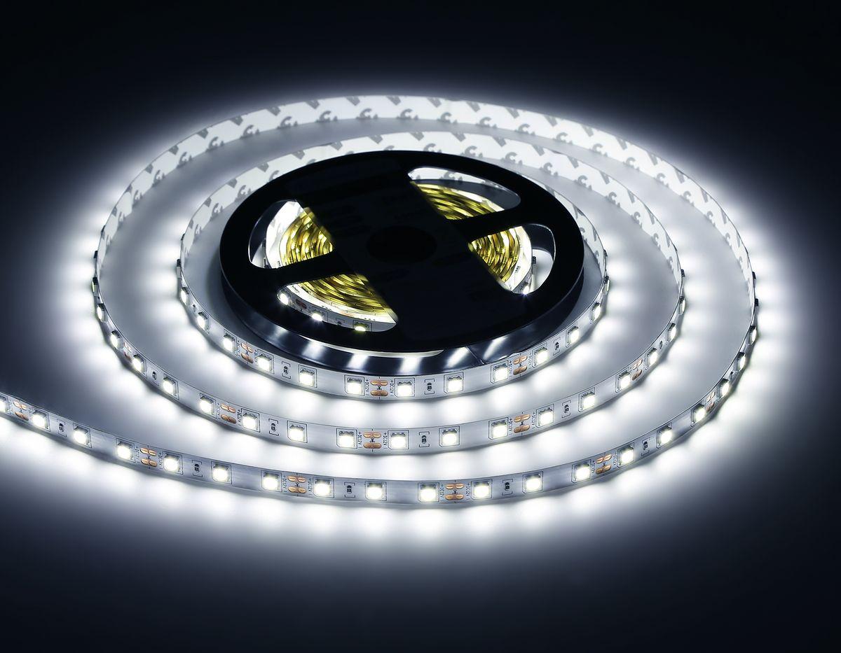 фото светодиодная лента холодный белый ambrella light 14,4w/m 60led/m 5050smd 6500к 5m gs2003 | 220svet.ru