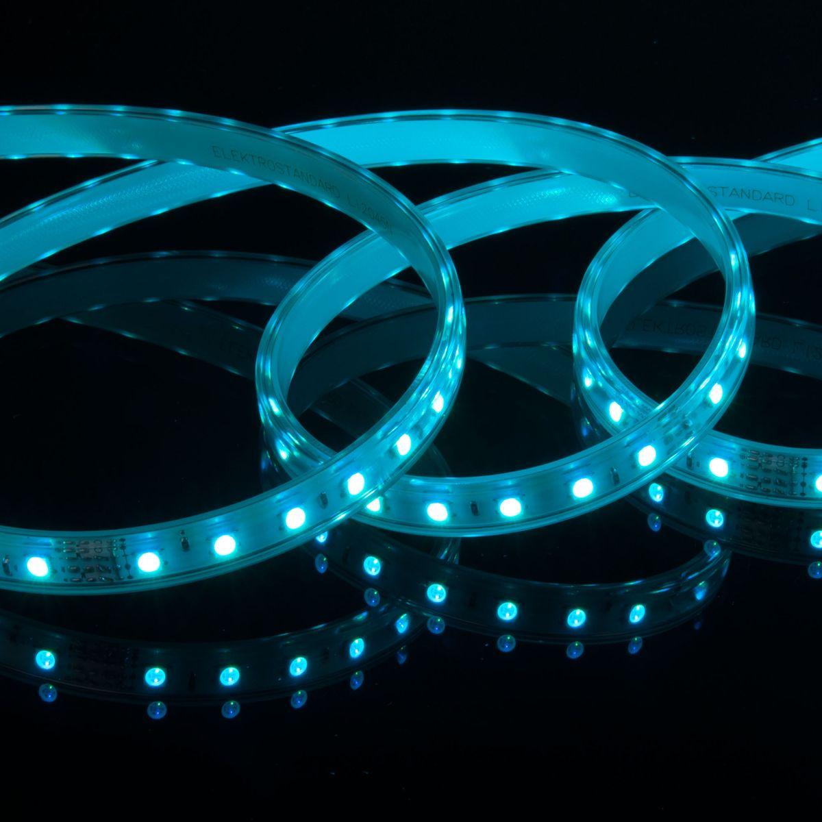 фото светодиодная влагозащищенная лента elektrostandard 11w/m 60led/m 5050smd rgb 50m a053641 | 220svet.ru