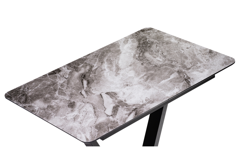 фото стол стеклянный woodville бугун мрамор серый / черный 500005 | 220svet.ru