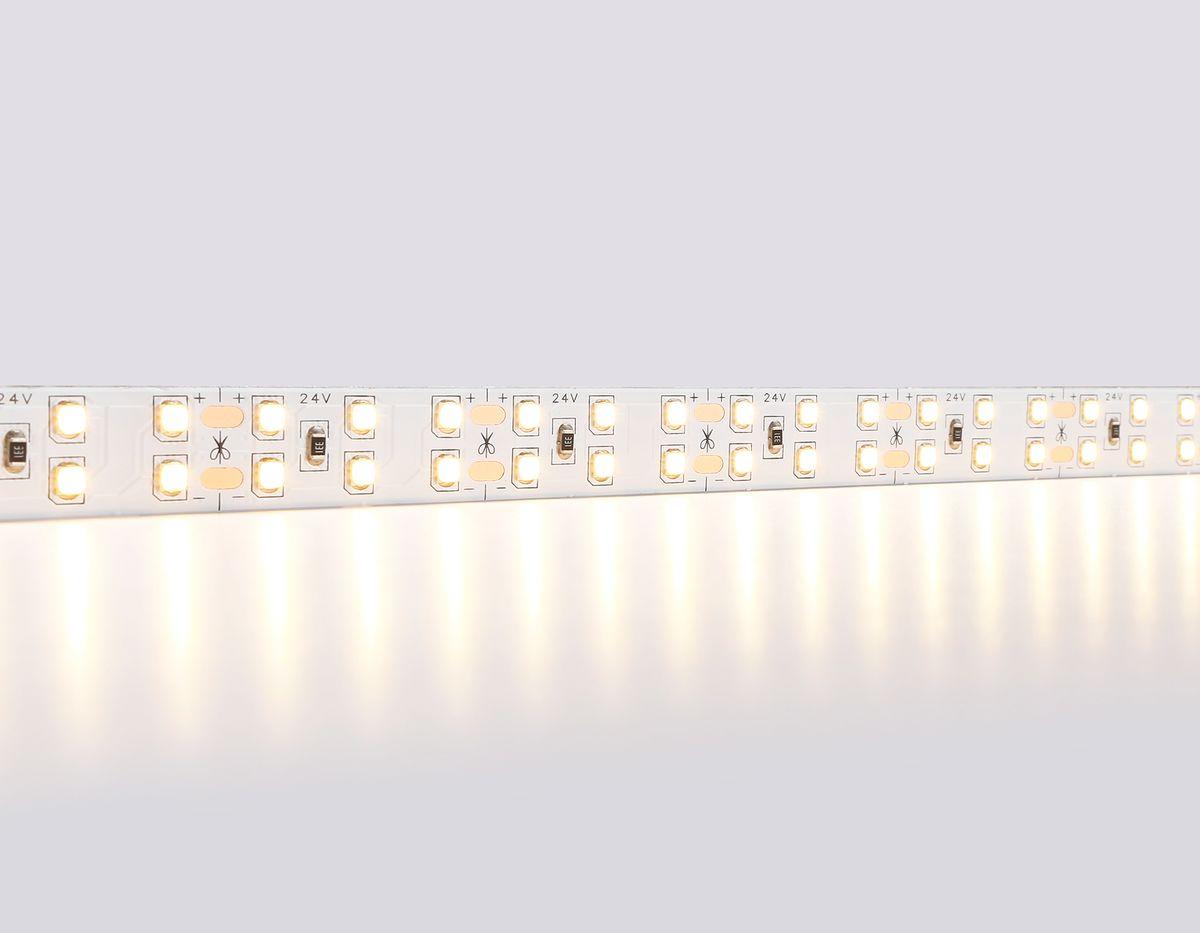 фото светодиодная лента теплый белый ambrella light 20w/m 204led/m 2835smd 3000к 5m gs3601 | 220svet.ru