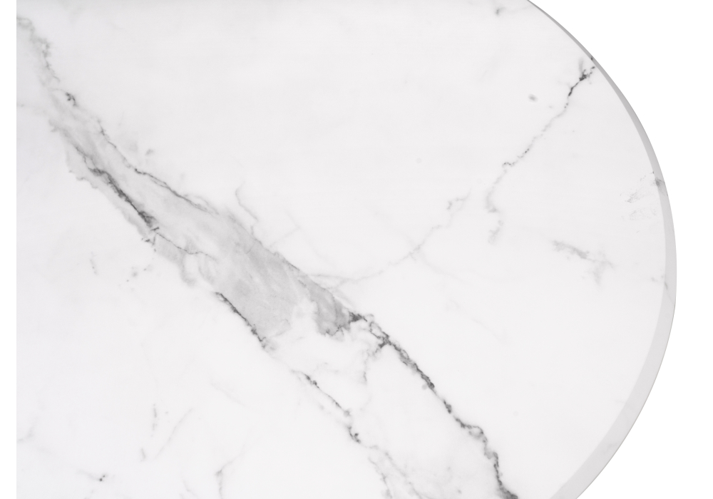 фото стол деревянный woodville тулип 80х73 мрамор белый / белый 530832 | 220svet.ru