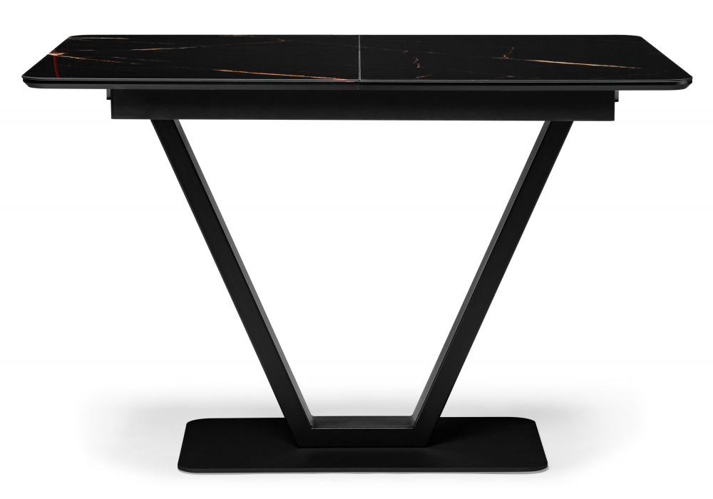 фото стол стеклянный woodville бугун обсидиан / черный 500004 | 220svet.ru