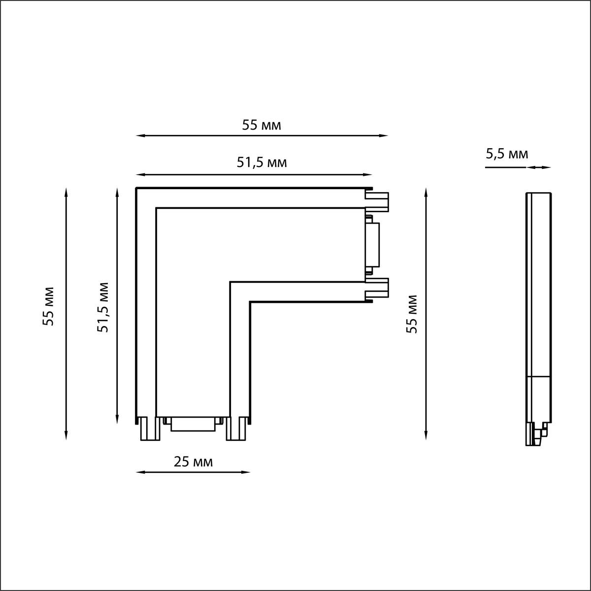фото соединитель l-образный с токопроводом novotech shino smal 135206 | 220svet.ru