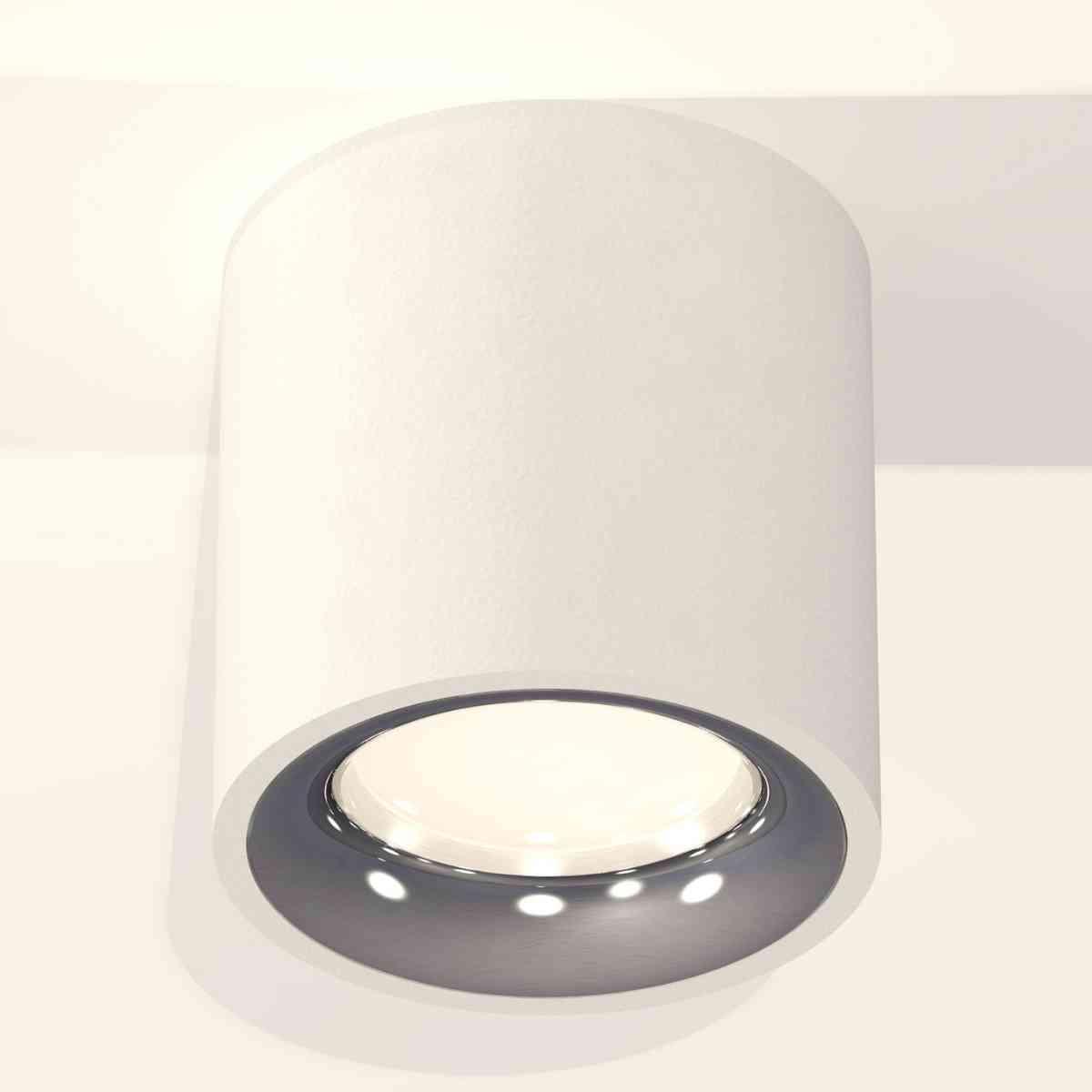 фото комплект накладного светильника ambrella light techno spot xs7531022 swh/psl белый песок/серебро полированное (c7531, n7012) | 220svet.ru