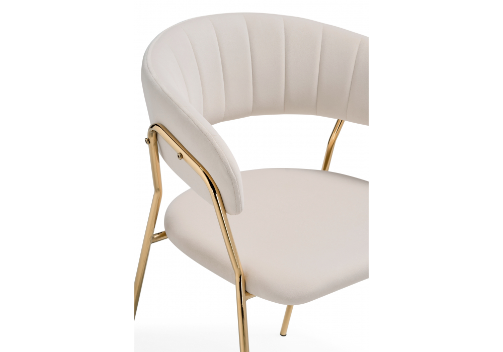 фото стул на металлокаркасе woodville kamelia бежевый-золотой 15897 | 220svet.ru