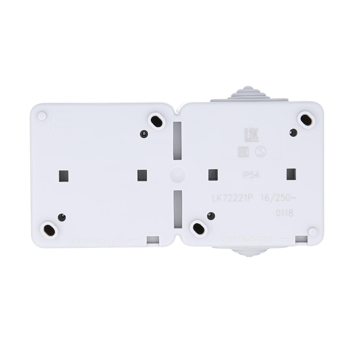 фото розетка lk studio двойная с з/к, ef602g, 16a (серый) 80008 | 220svet.ru