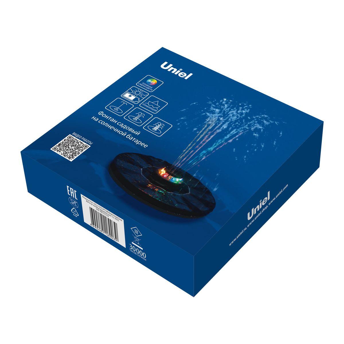 фото светильник на солнечных батареях uniel usl-s-825/pt180 rgb fountan ul-00011598 | 220svet.ru