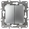 Миниатюра фото выключатель двухклавишный эра 12 10ax 250v 12-1104-03 б0014647 | 220svet.ru
