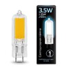 Миниатюра фото лампа светодиодная gauss g4 3.5w 4100k прозрачная 107807203 | 220svet.ru