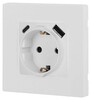 Миниатюра фото розетка эра серия 12 12-4108-01м 2p+e 16a-250в со шторками с usb type-a+c 5в-3а белый матовый б0067711 | 220svet.ru