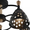 Миниатюра фото потолочная люстра на штанге reluce 01515-0.3-05 bk+wood | 220svet.ru
