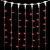 Миниатюра фото гирлянда занавес 2 x 1 м красный 220в, 200 led, провод прозрачный пвх, ip54 ltc pcl202-10-2r | 220svet.ru