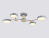 Миниатюра фото потолочная светодиодная люстра на штанге ambrella light linetech fl fl4859/4 gr/wd | 220svet.ru