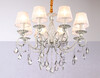 Миниатюра фото подвесная люстра с абажурами и хрусталем ambrella light tr4548 | 220svet.ru