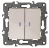 Миниатюра фото выключатель двухклавишный с подсветкой эра 10ax 250v 14-1105-02 б0034238 | 220svet.ru
