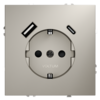 Миниатюра фото розетка встраиваемая с заземлением и защитными шторками, 16а, с usb, a+с voltum s70 vls040503 (кашемир) | 220svet.ru