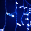Миниатюра фото гирлянда бахрома с колпачком 3,1 x 0,5 м синяя с мерцанием белого диода 200в, 120 led, провод прозрачный пвх, ip65 ltc pil120blwcap-10-2b | 220svet.ru