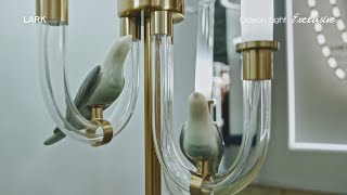 Миниатюра фото настольная лампа светодиодная odeon light lark 5431/2tl под латунь | 220svet.ru