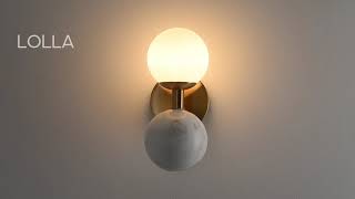 Миниатюра фото настенный светодиодный светильник odeon light lolla 4359/6wl под латунь | 220svet.ru