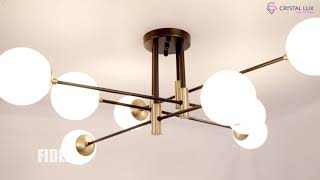 Миниатюра фото потолочная люстра crystal lux pl8 black | 220svet.ru